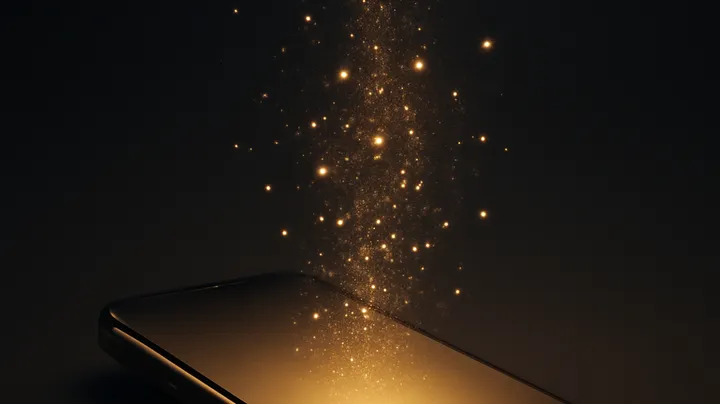 8666BAT COM Modern phone with glowing screen